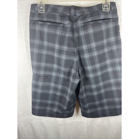 Nike Golf Men's Dri-Fit Golf Shorts Sz 30 Dark Gray Plaid Flat Front Pockets - Picture 7 of 10